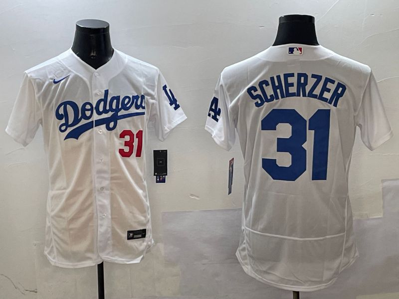 Men Los Angeles Dodgers #31 Scherzer White Elite 2025 Nike MLB Jersey style 320->los angeles dodgers->MLB Jersey